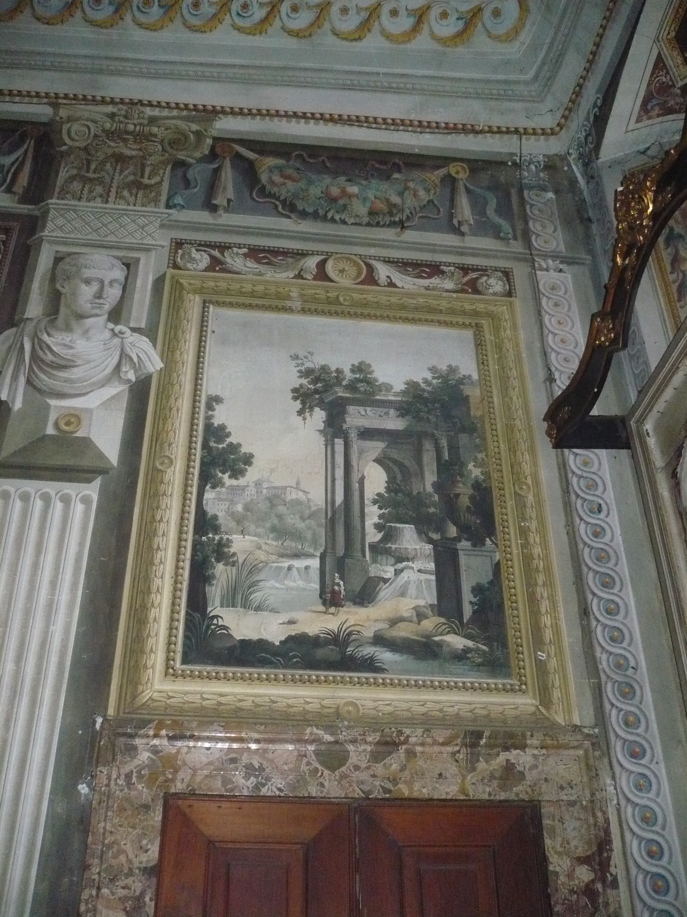 Paesaggi, edifici classici e rovine, elemento d'insieme (dipinto) di Manfredini, Giovanni Battista (attribuito) (fine XVIII)