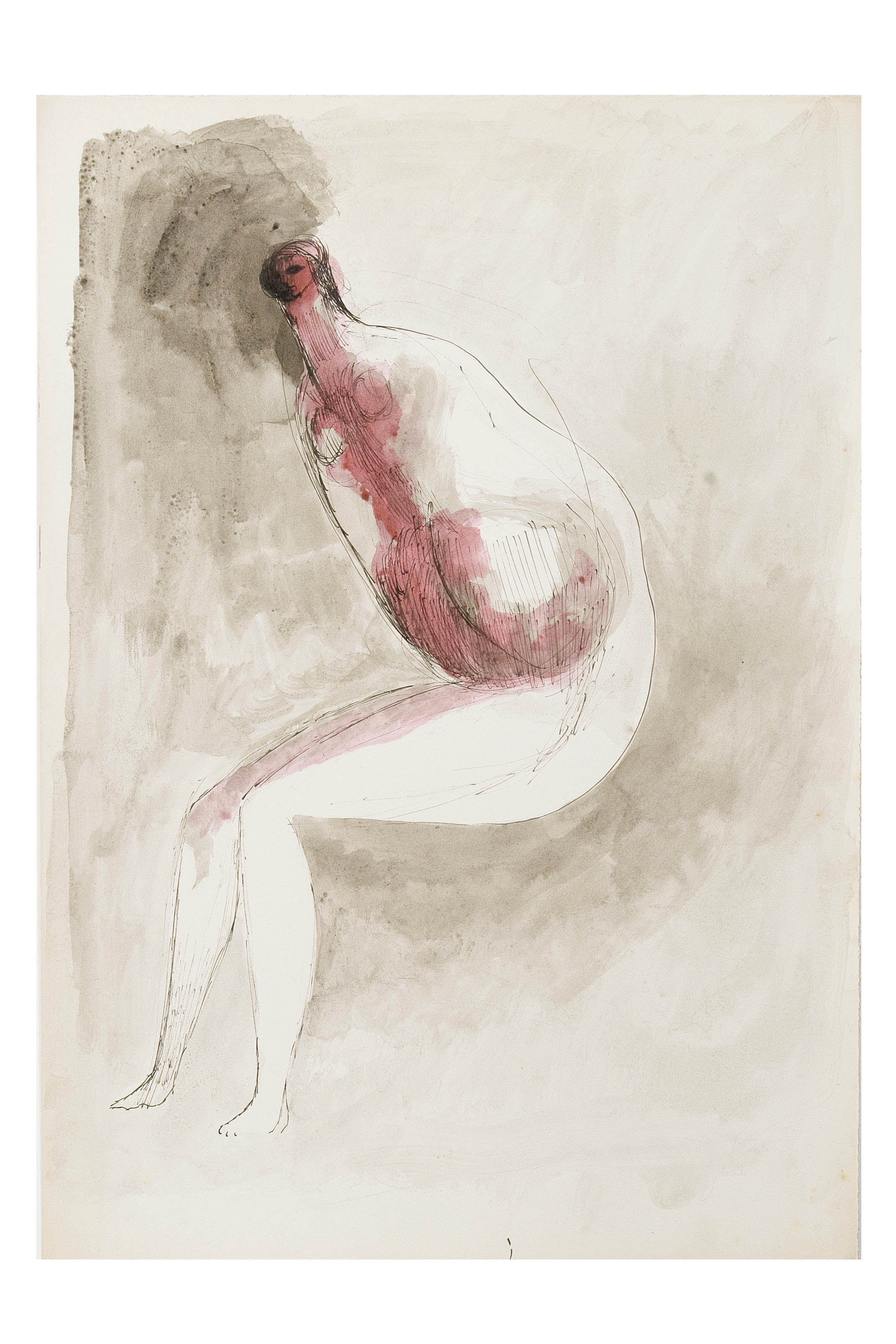 Senza titolo, figura femminile (dipinto, opera isolata) di Scialoja Toti - ambito italiano (metà XX)