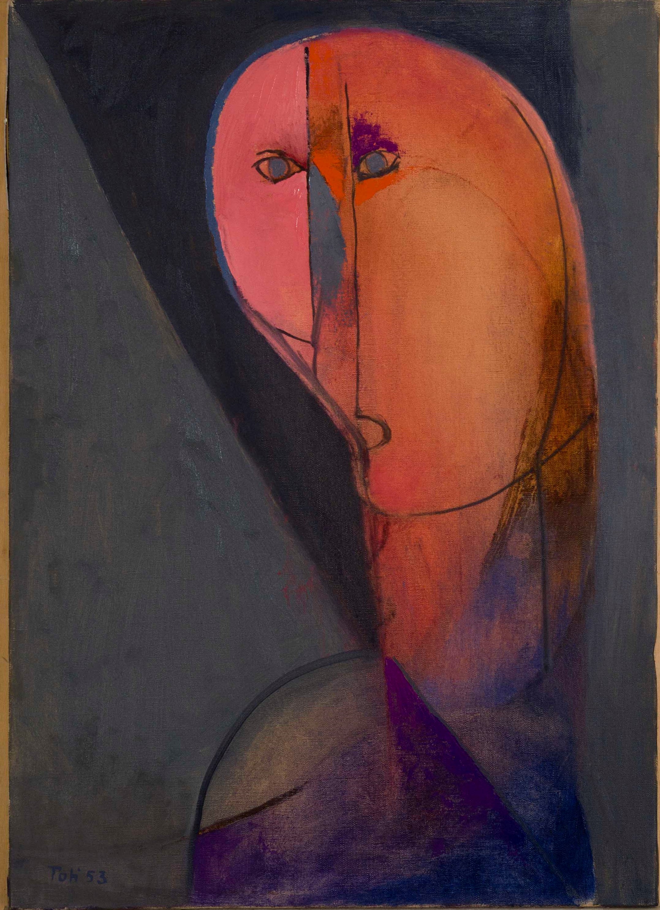 Senza titolo, figura femminile (dipinto, opera isolata) di Scialoja Toti - ambito italiano (metà XX)