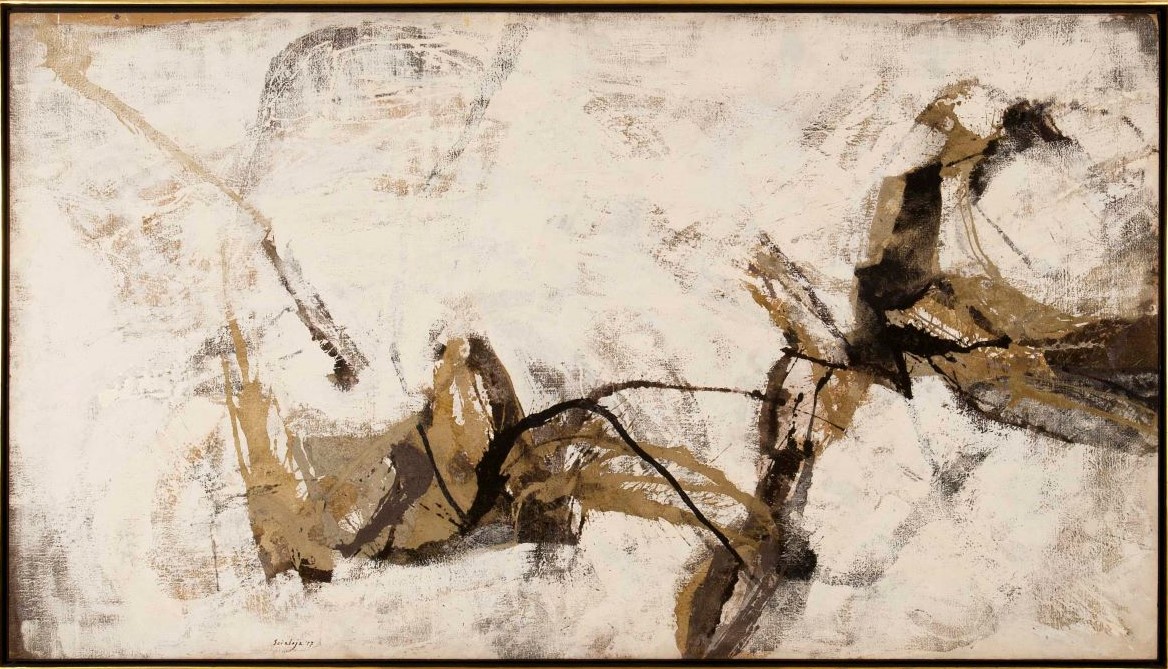 La persecuzione, composizione astratta (dipinto, opera isolata) di Scialoja Toti - ambito italiano (metà XX)