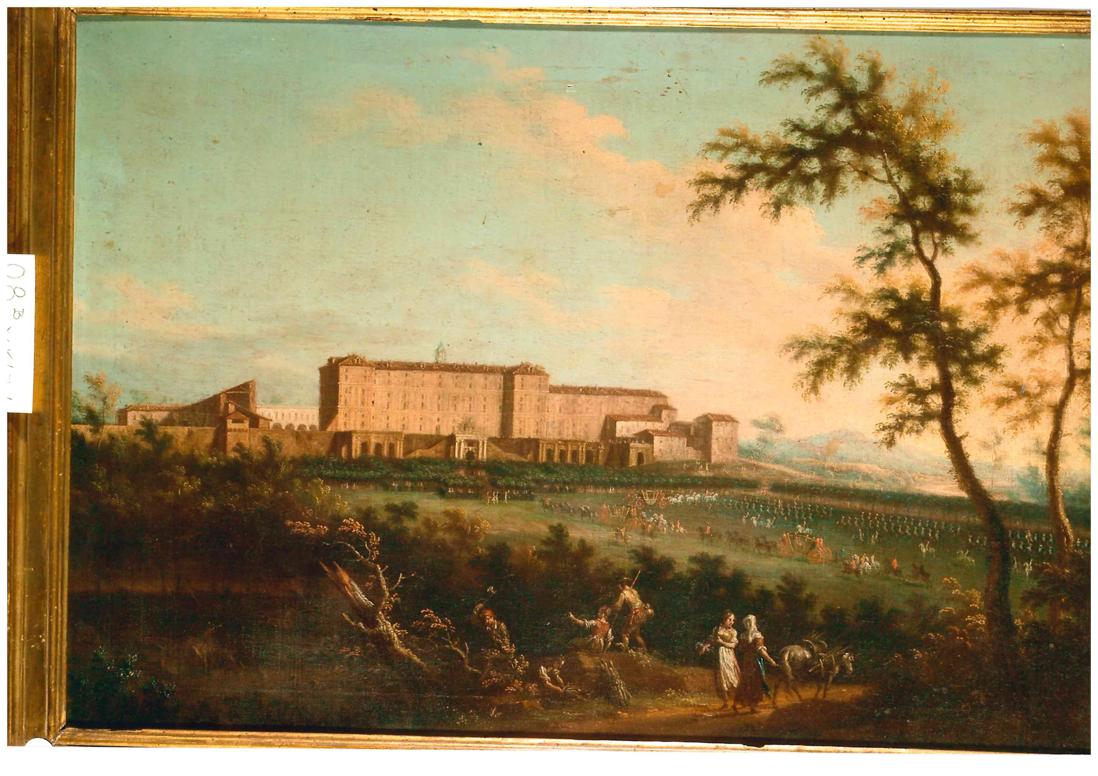 Veduta del castello di Mirafiori dal castello di Stupinigi (dipinto, coppia) di Angelo Antonio Cignaroli (attribuito) (primo quarto XIX)