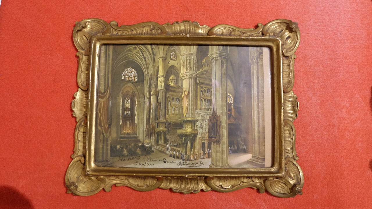 interno di una cattedrale (stampa) - ambito italiano (metà/ inizio XIX-XX)