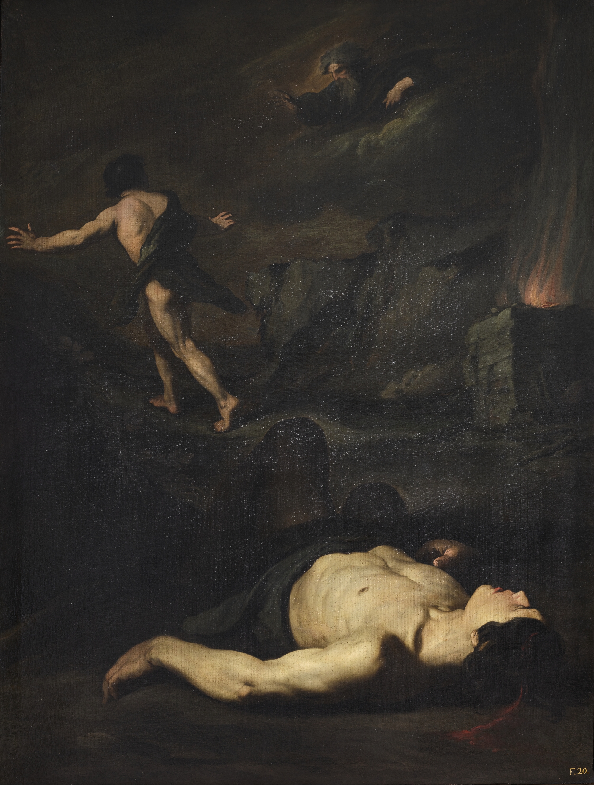 Caino e Abele (dipinto) di Novelli Pietro detto Monrealese (attribuito) - ambito siciliano (prima metà XVII)