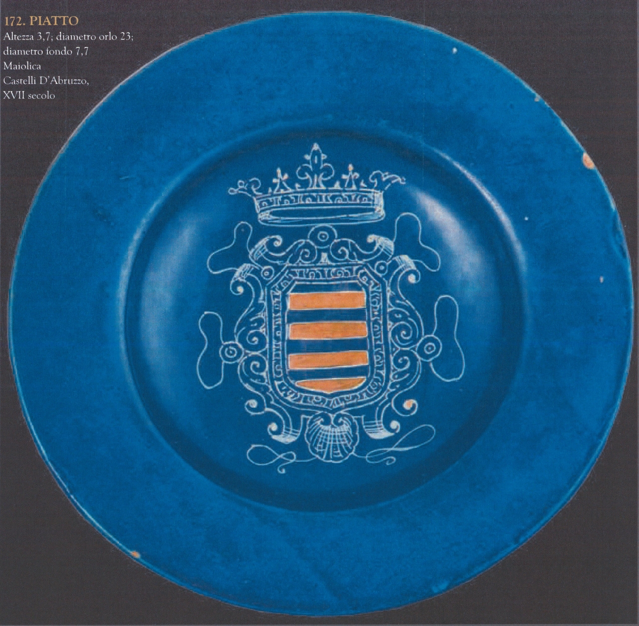 stemma (piatto, opera isolata) - bottega di Castelli (inizio XVII)