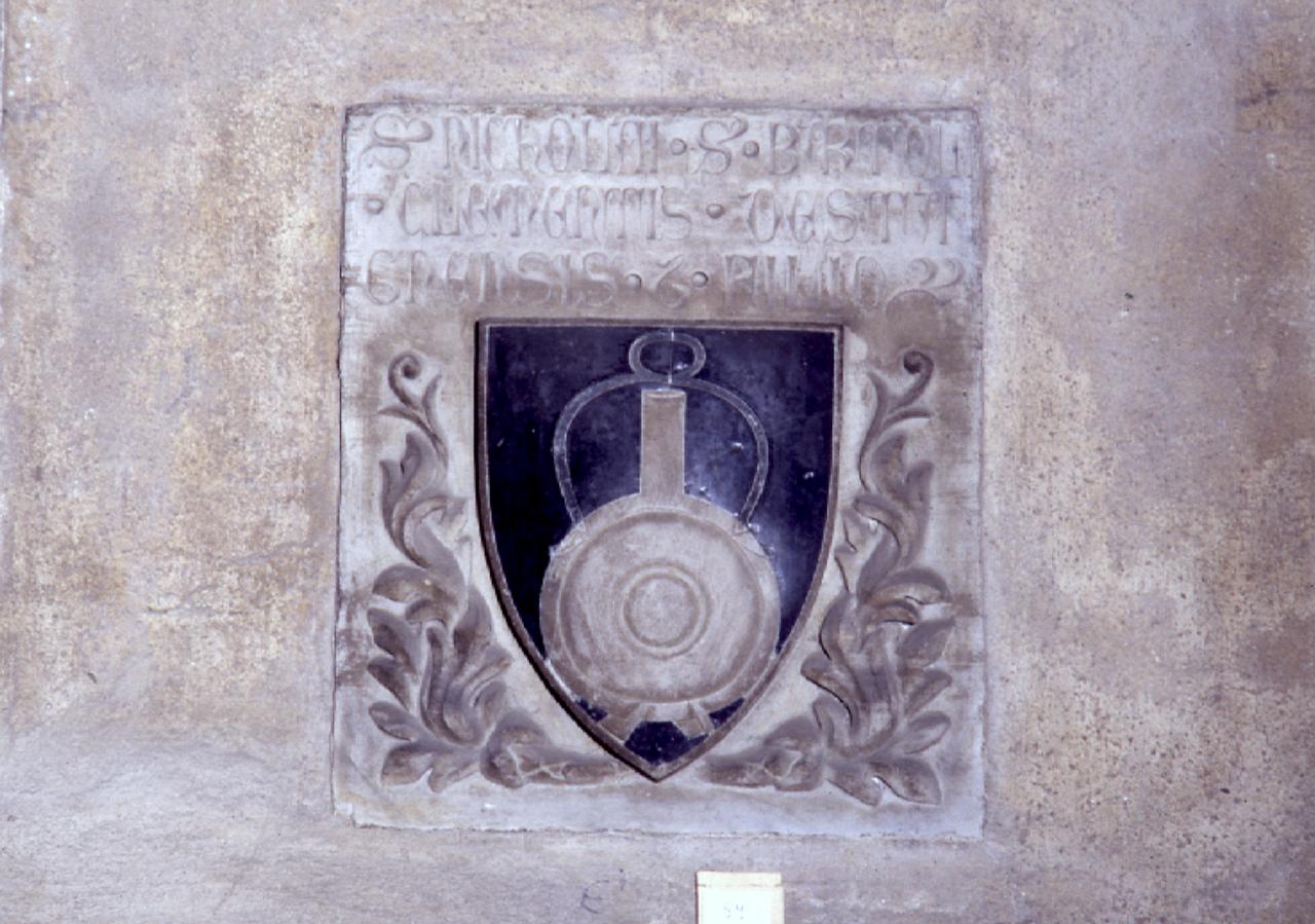 stemma gentilizio di Niccolò di Bartolo di Clemente (lapide tombale) - produzione toscana (secc. XIV/ XV)
