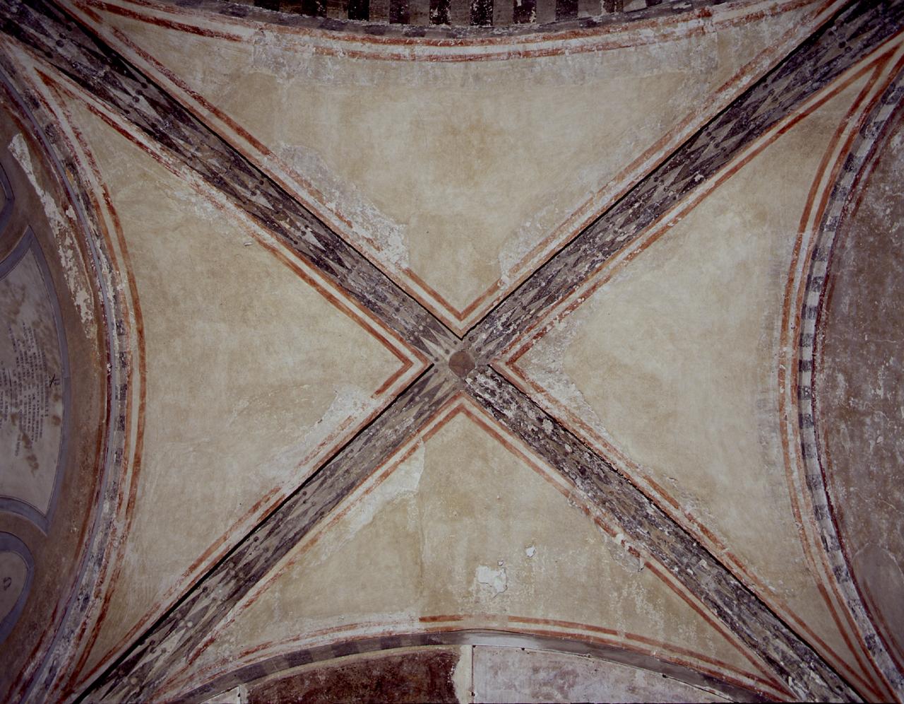 motivi decorativi geometrici (dipinto) - ambito fiorentino (sec. XIV)