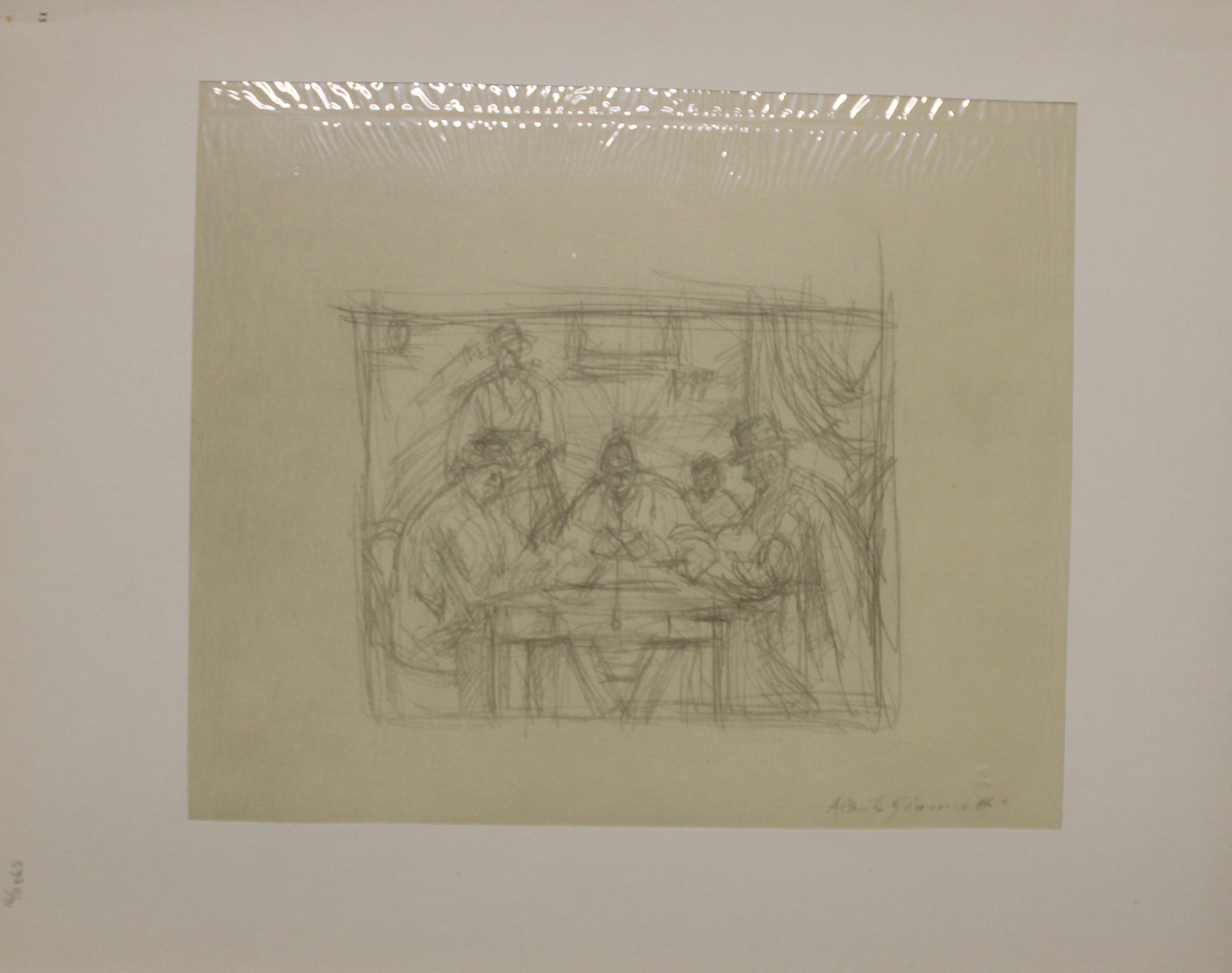 Copia dai «Giuocatori di carte» di Cézanne, giocatori di carte (stampa, elemento d'insieme) di Giacometti Alberto (XX)