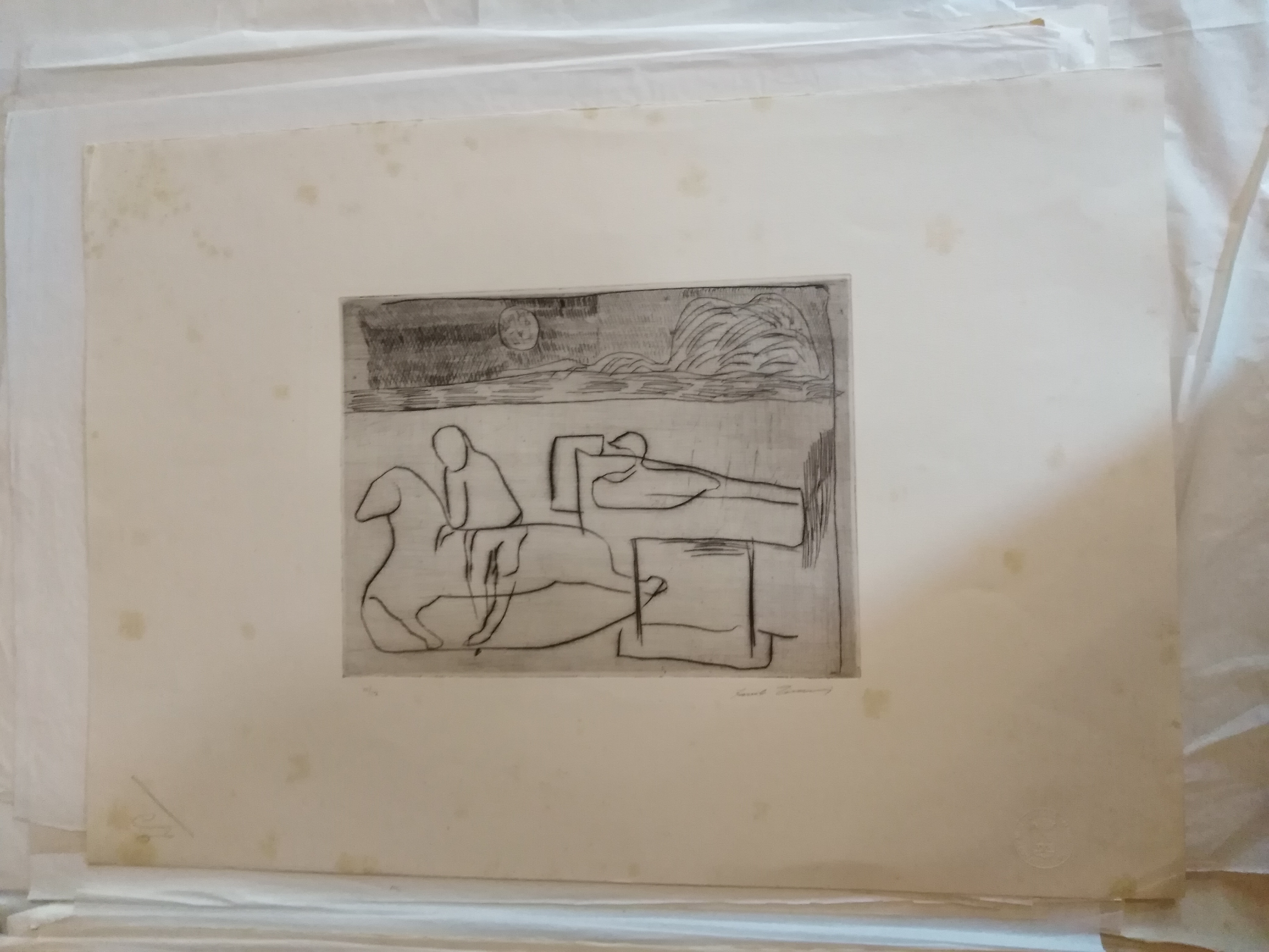 Una fiaba lombarda, composizione di figure (stampa) di Treccani Ernesto (XX)
