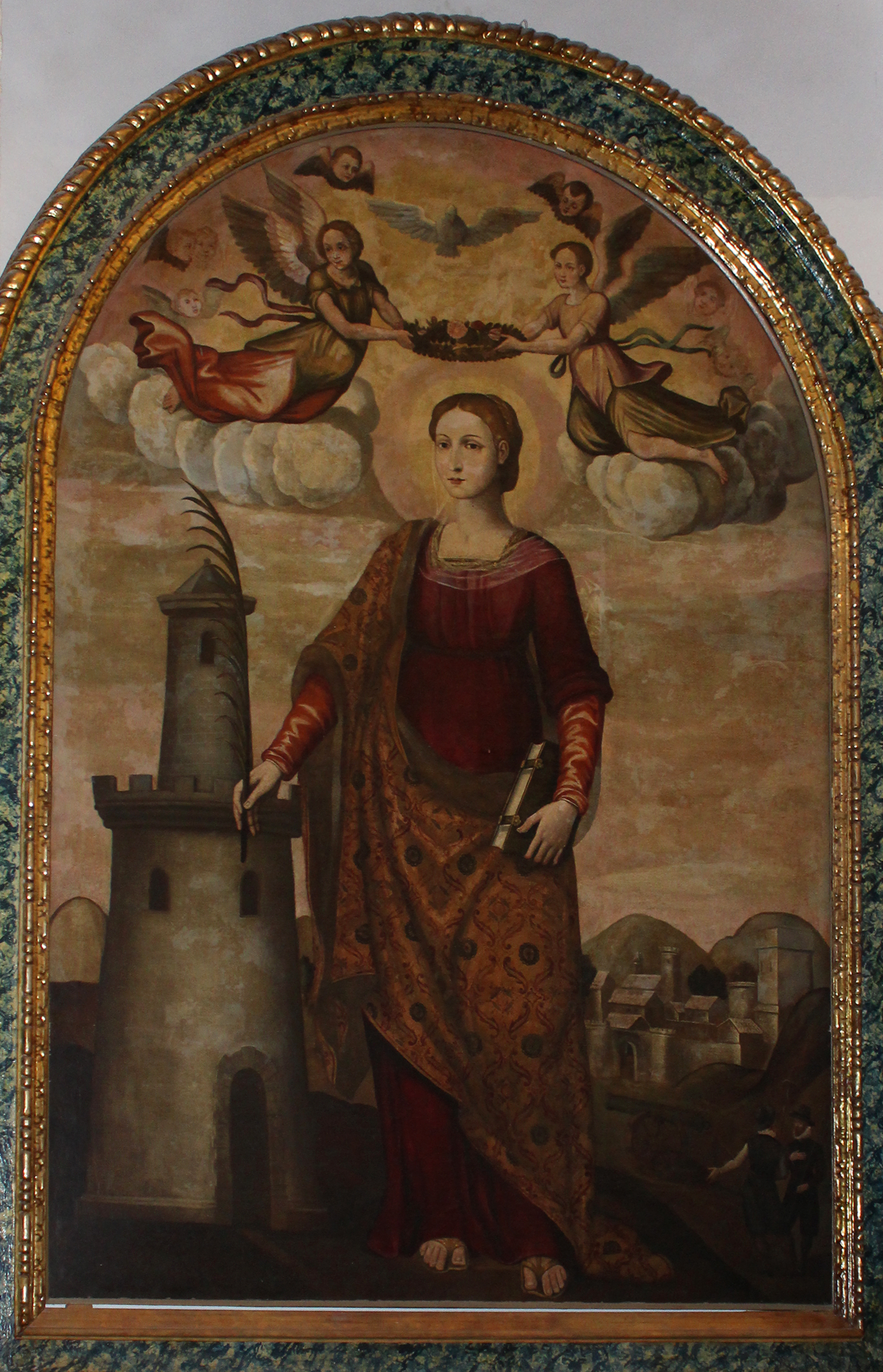 Santa Barbara (dipinto, opera isolata) di Bartolomeo Castagnola (attribuito) (XVII)