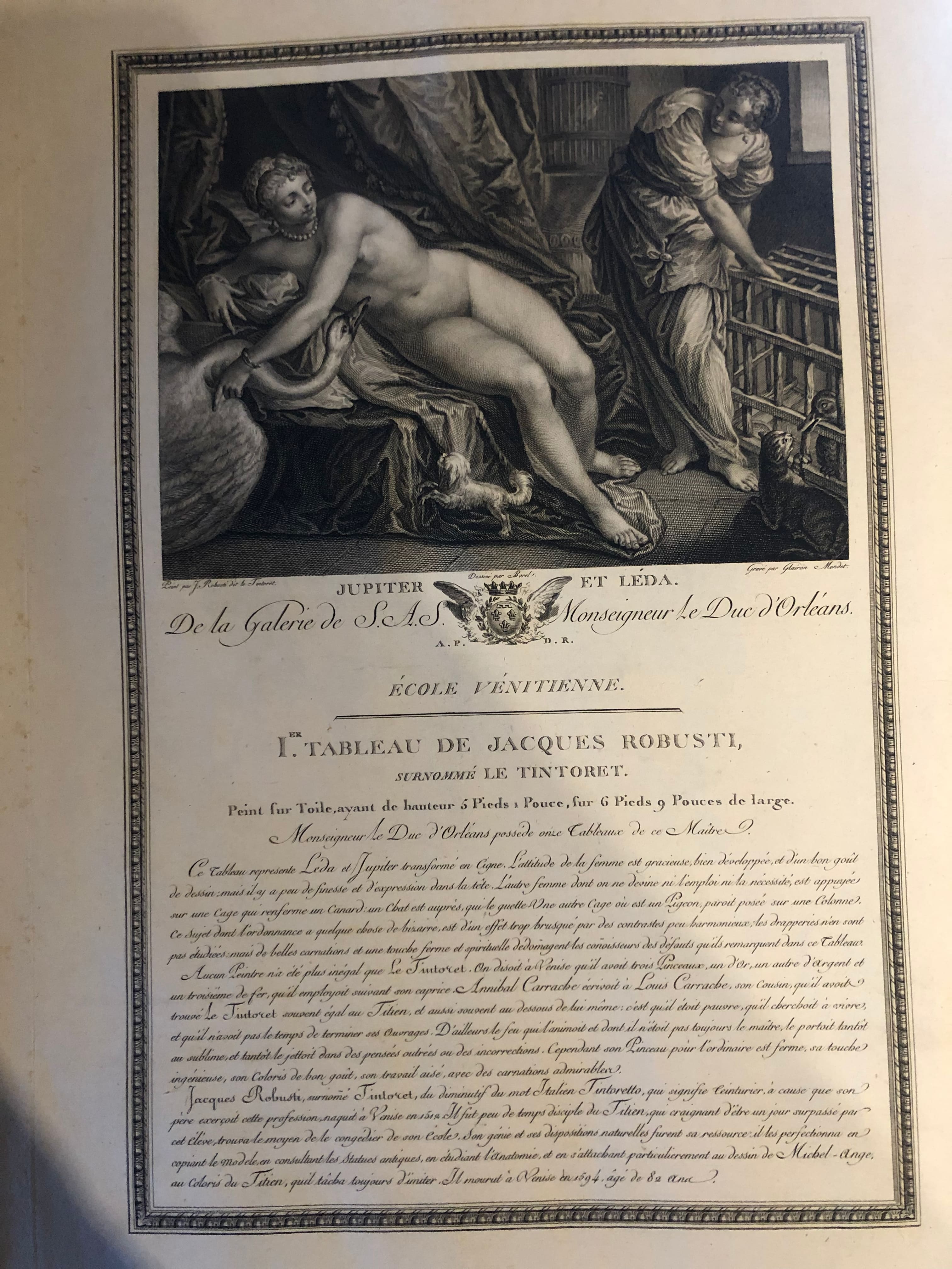 Leda e Giove (stampa) di Glairon-Mondet E. J - ambito francese (sec. XVIII)