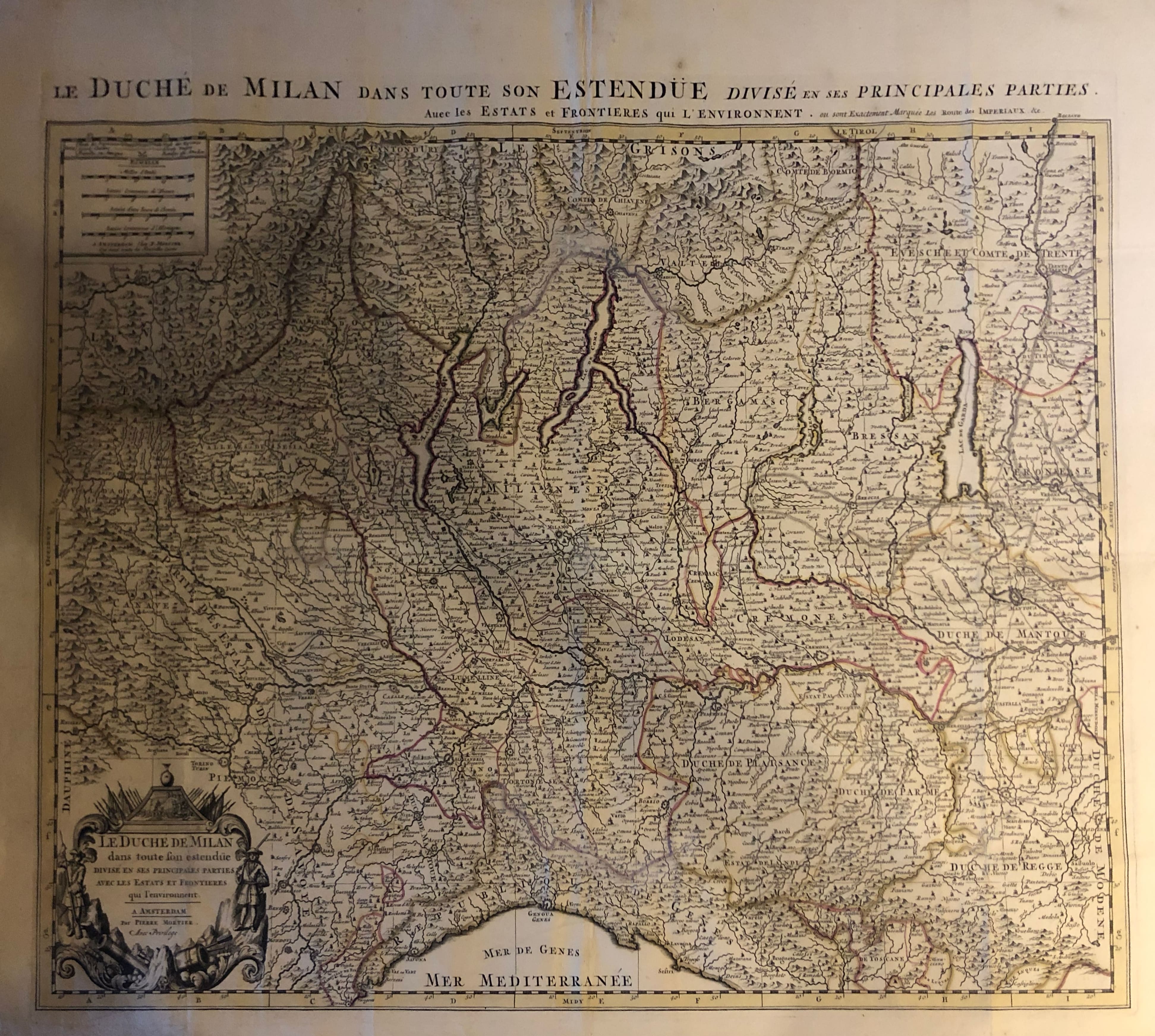 Le Duché de Milan dans toute son estendue divise es ses principales parties, Mappa del Ducato di Milano (stampa) - ambito fiammingo (sec. XVII)