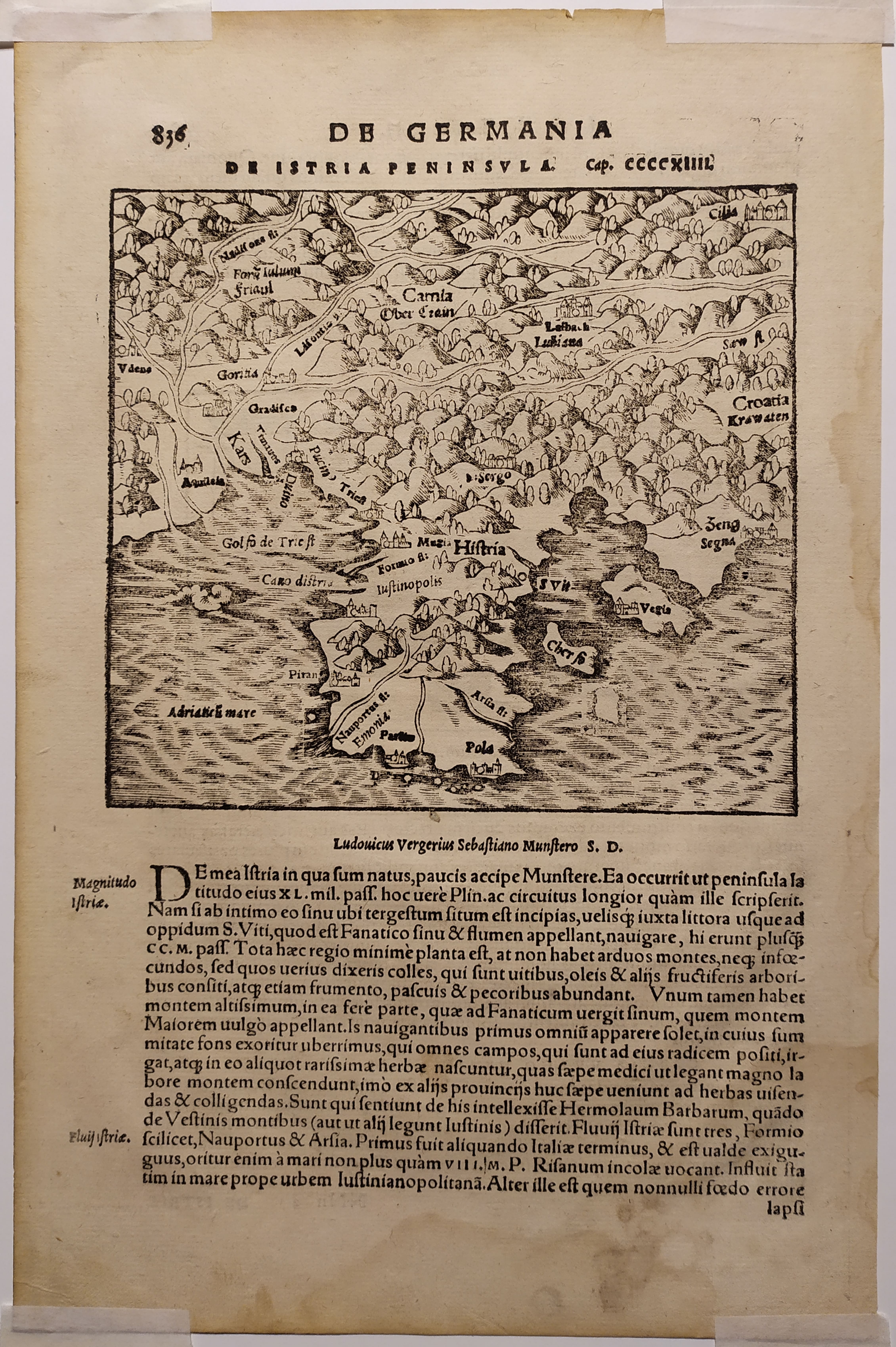 De Istria Peninsula, Istria (stampa) - ambito tedesco (sec. XVI)