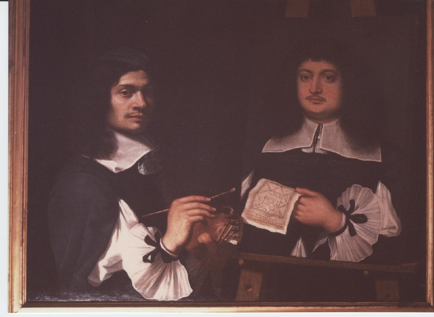 Benedetto gennari in atto di dipingere un suo amico, doppio ritratto (dipinto)