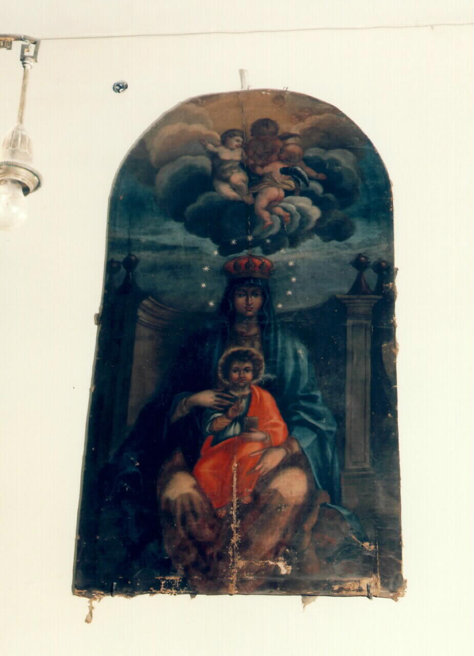 Madonna in trono con Bambino (dipinto) - ambito siciliano (Seconda metà sec. XVII)