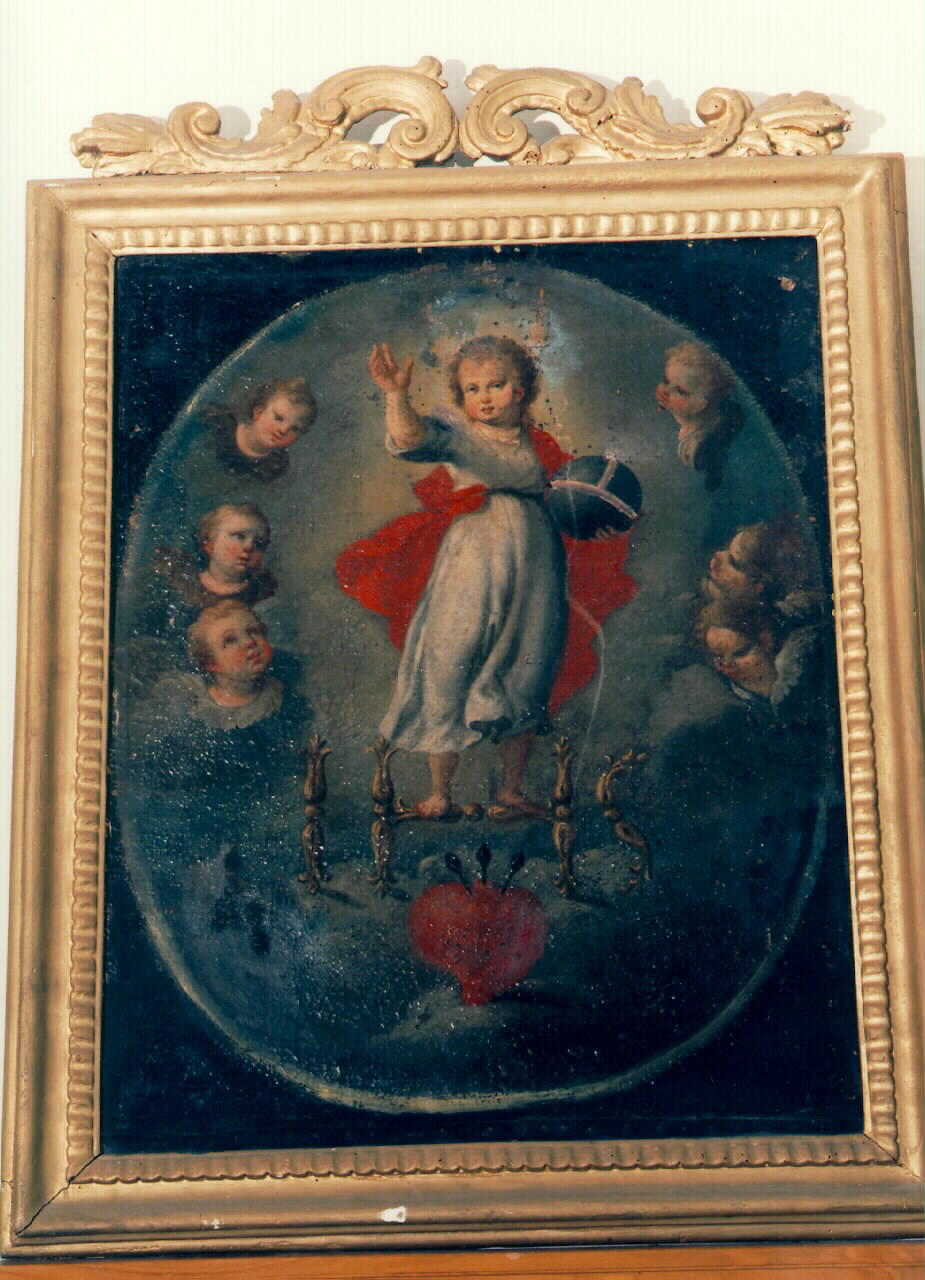 Gesu' Bambino in gloria (dipinto) - ambito siciliano (Prima metà sec. XIX)