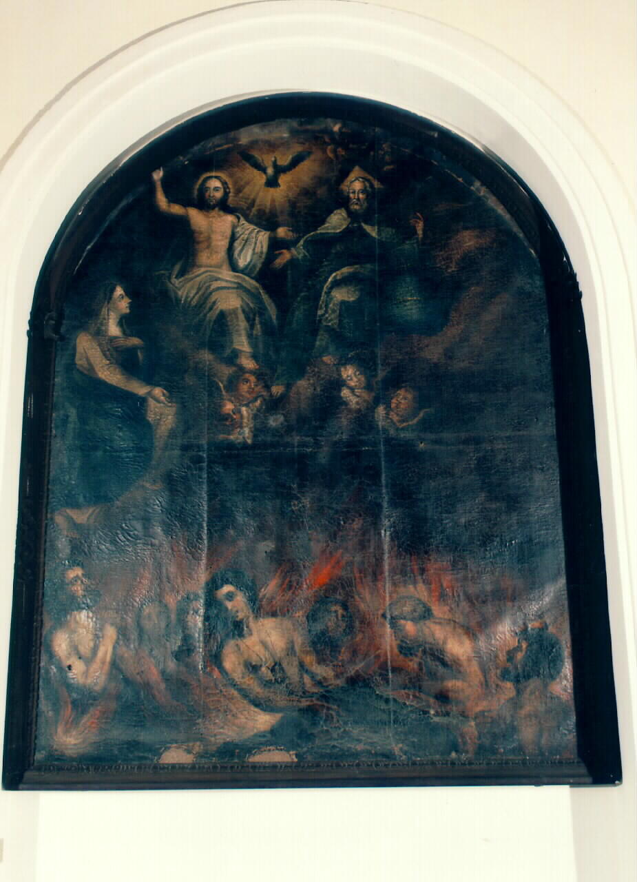 Madonna che intercede per le anime del Purgatorio presso la Trinita' (dipinto) - ambito siciliano (Fine/inizio secc. XVII/ XVIII)