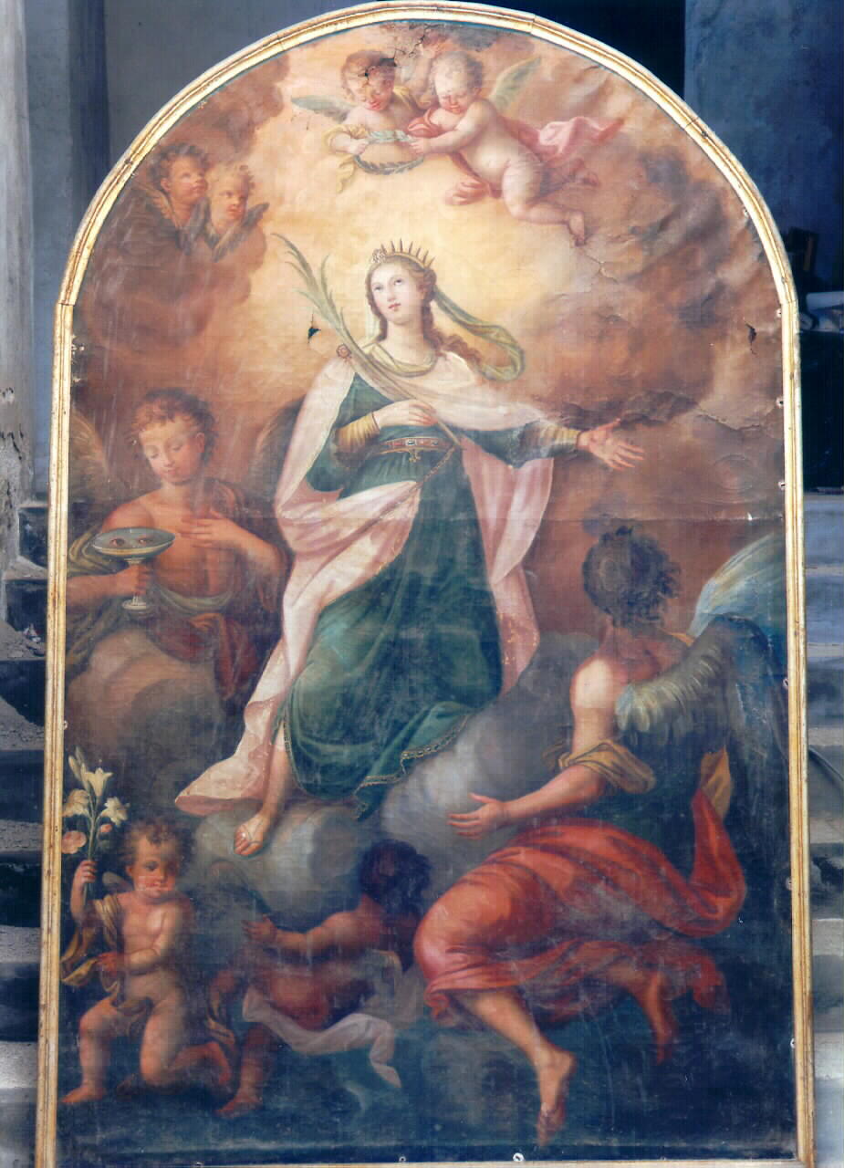 Santa Lucia in gloria tra angeli e cherubini (dipinto) - ambito siciliano (Fine/inizio secc. XVIII/ XIX)