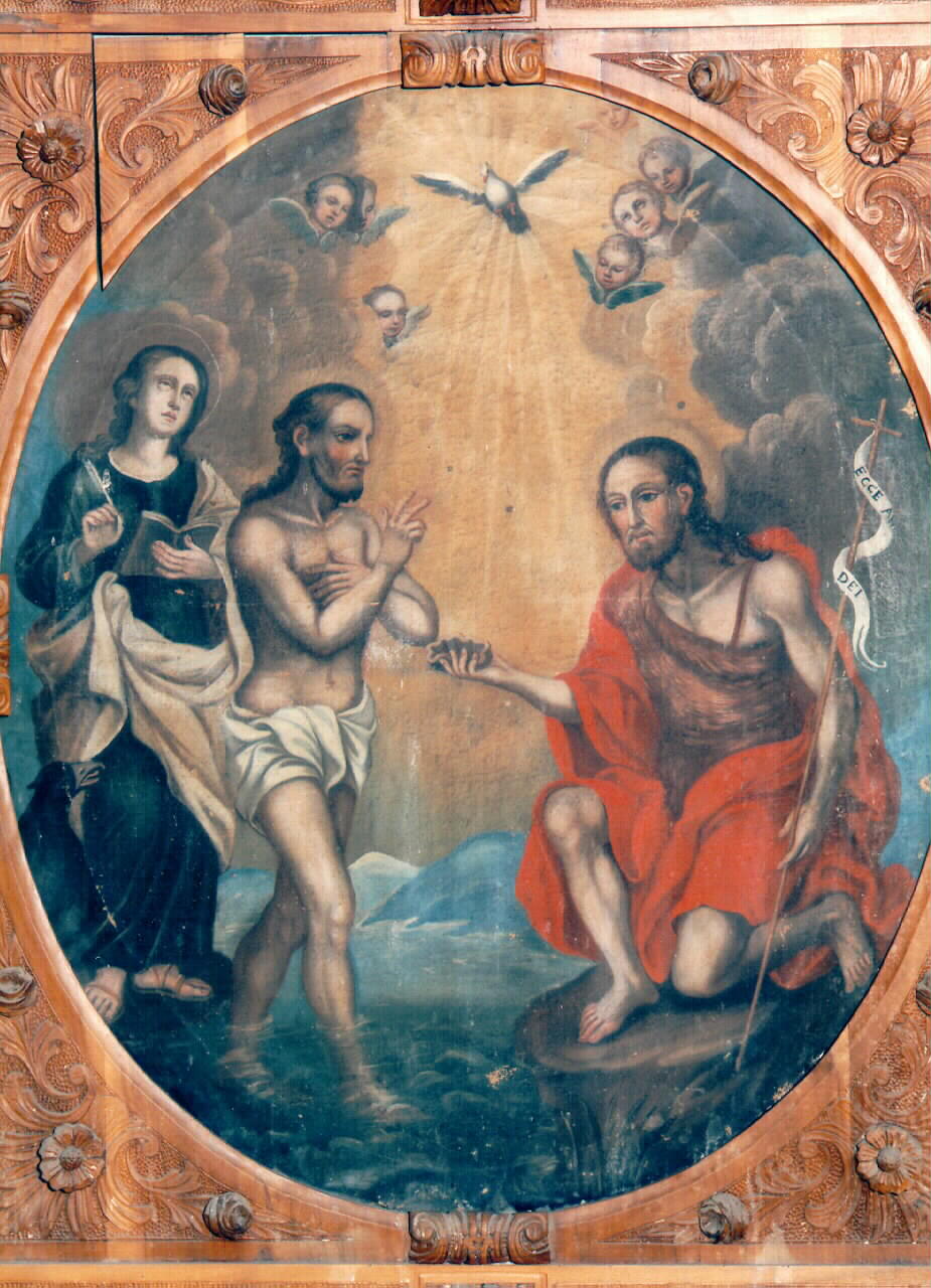 battesimo di Cristo e San Giovanni evangelista (dipinto) - ambito siciliano (Seconda metà sec. XVIII)