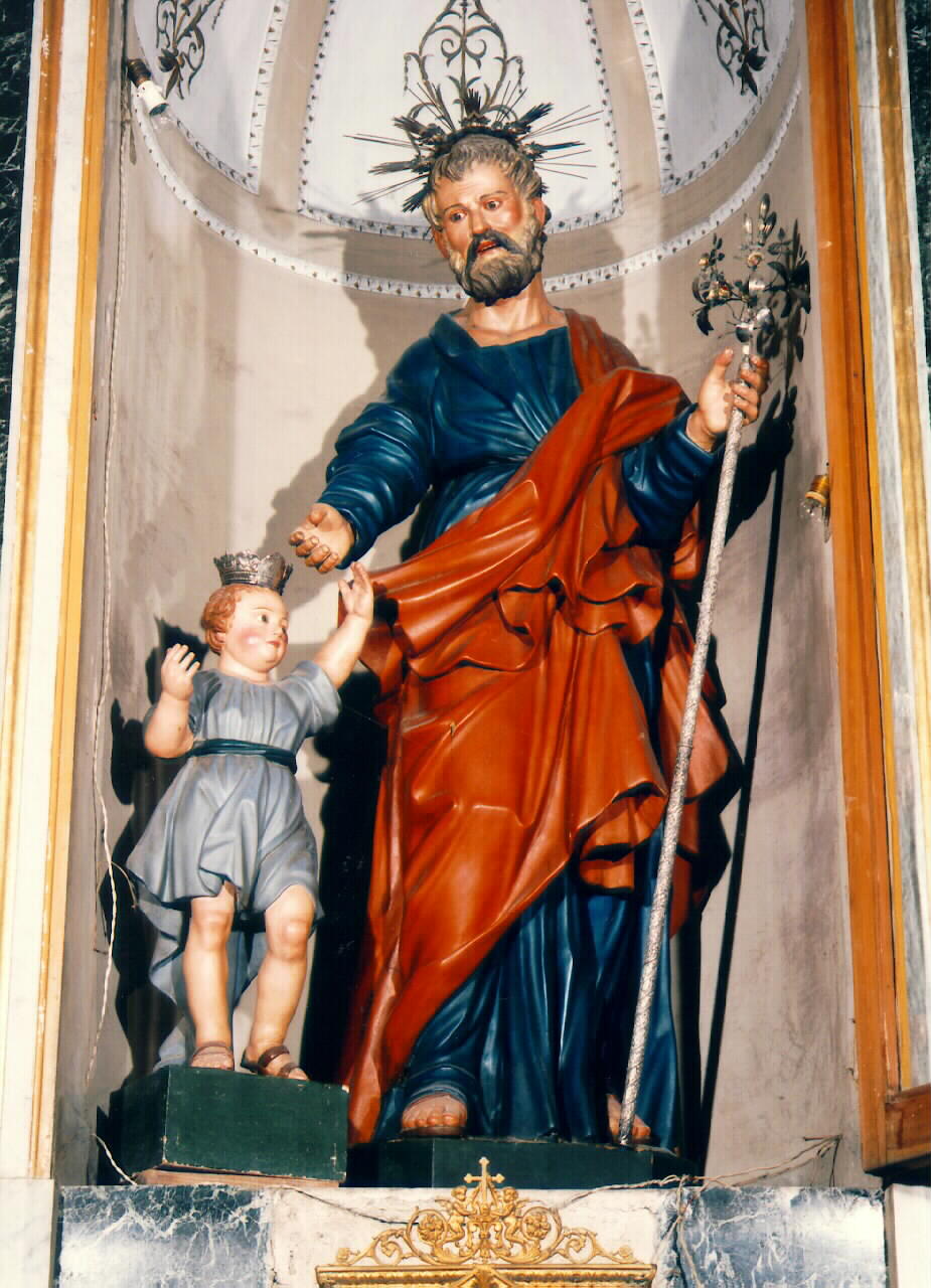 San Giuseppe con Gesu' Bambino (gruppo scultoreo) - ambito siciliano (Prima metà sec. XIX)