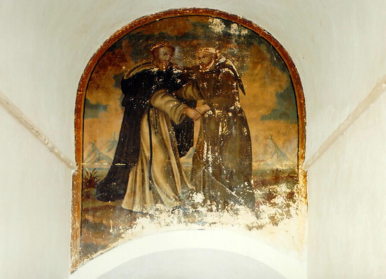 San Francesco d'Assisi e San Domenico (dipinto murale) - ambito siciliano (Seconda metà sec. XVIII)