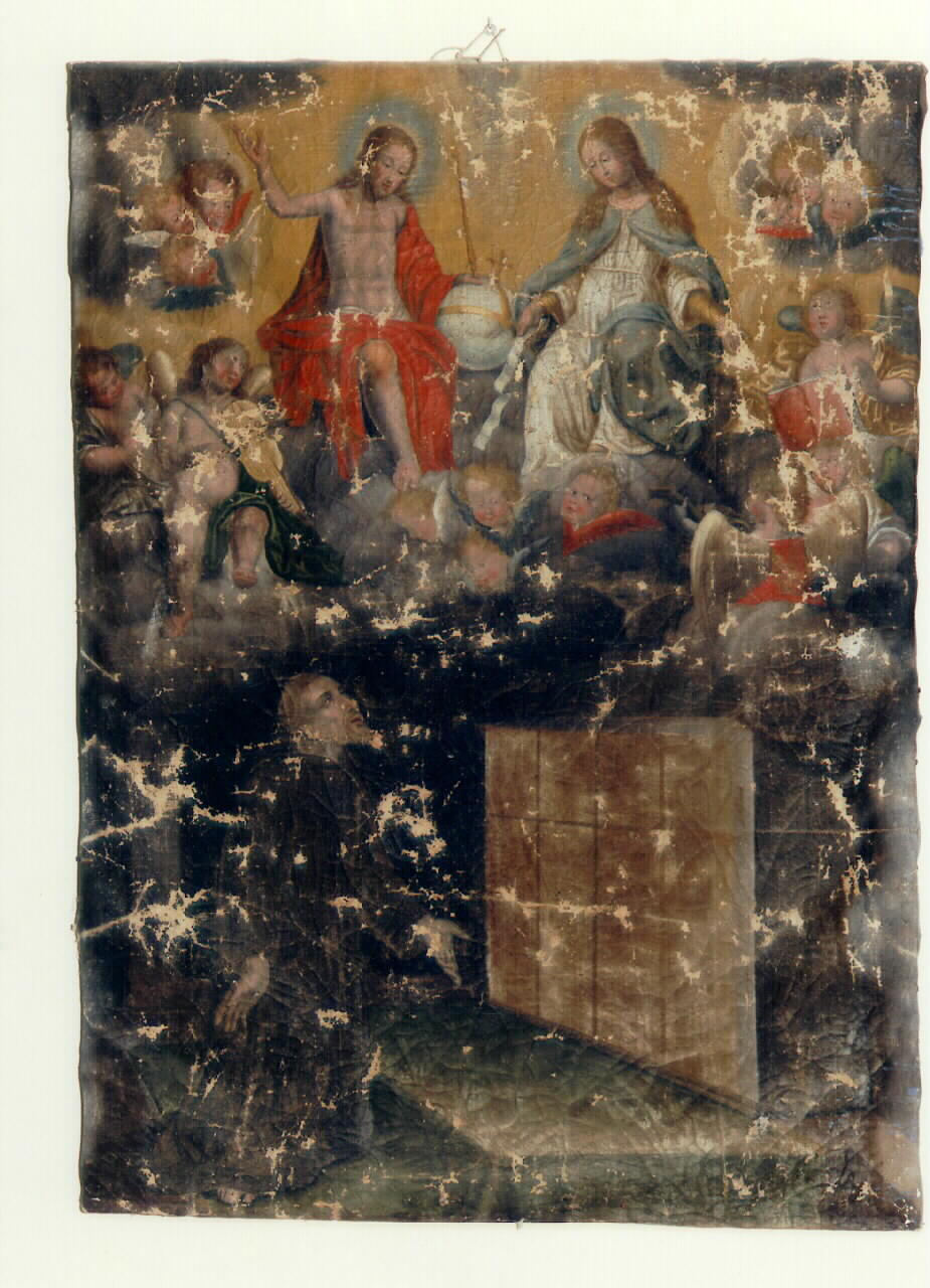 visione di San Francesco d'Assisi alla Porziuncola (dipinto) - ambito siciliano (sec. XVII)