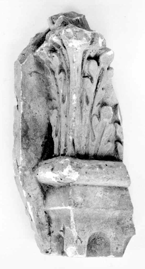 motivo decorativo vegetale (capitello, frammento) - manifattura fiorentina (secc. XIX/ XX)