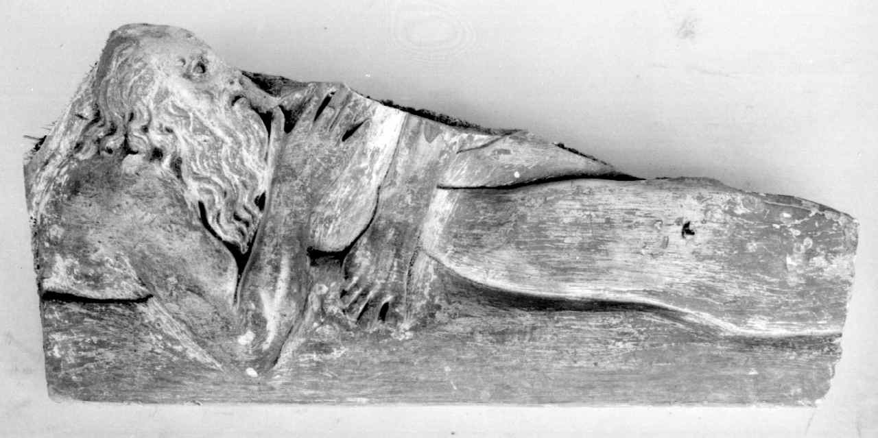 figura maschile barbuta (rilievo, frammento) - ambito fiorentino (sec. XIX)