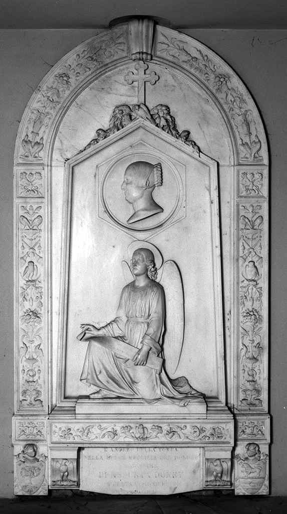 ritratto di Assunta Doney e angelo (monumento funebre) di Cartei Luigi, Benelli Giuseppe (sec. XIX)