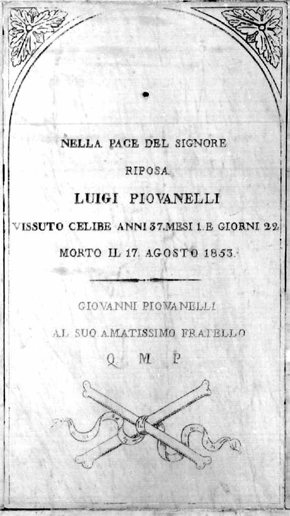 lapide tombale - produzione fiorentina (sec. XIX)