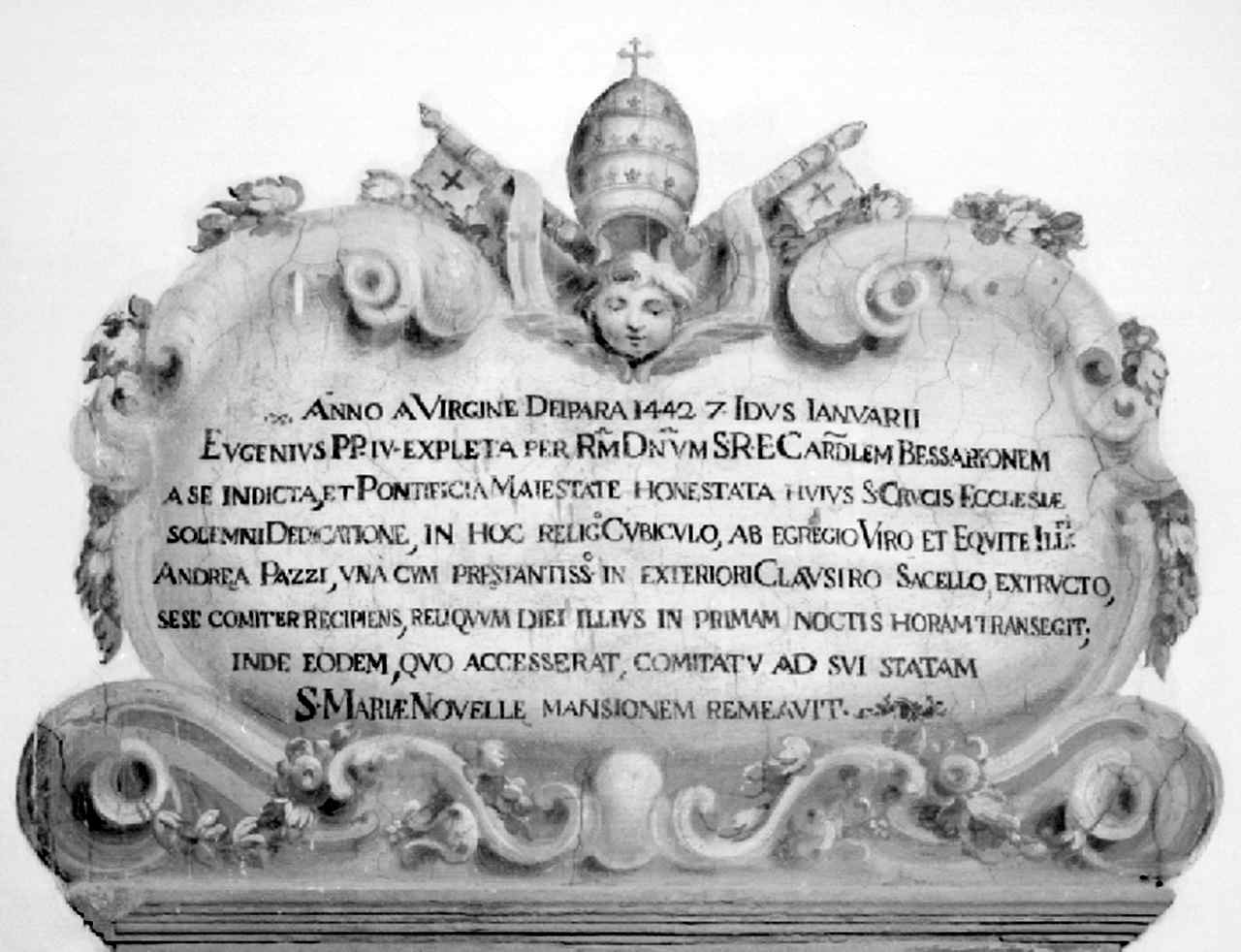cartiglio con iscrizione (dipinto) - ambito fiorentino (sec. XVIII)