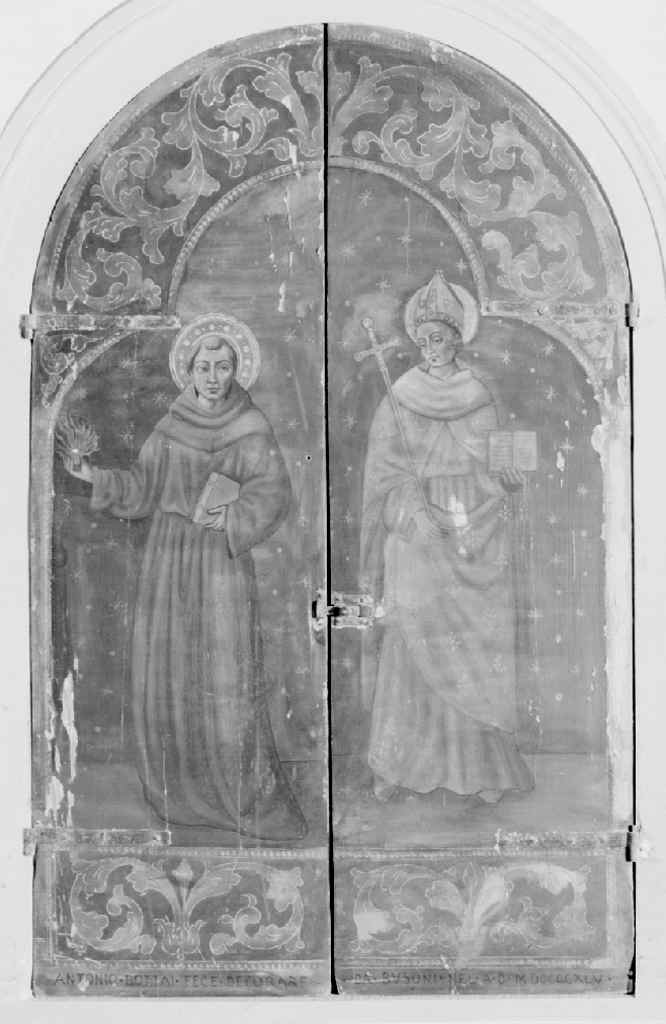 San Ludovico di Tolosa e Sant'Antonio da Padova (anta di armadio, serie) di Busoni Ugolino (sec. XX)