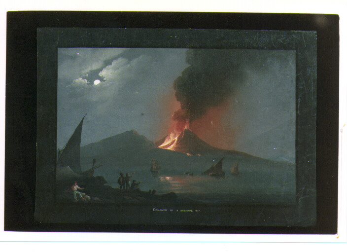 veduta del Vesuvio in eruzione (disegno) di De Vito Camillo (sec. XIX)