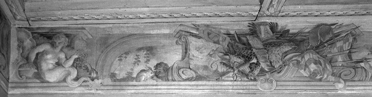 trofeo di armi (dipinto) - ambito fiorentino (ultimo quarto sec. XVII)