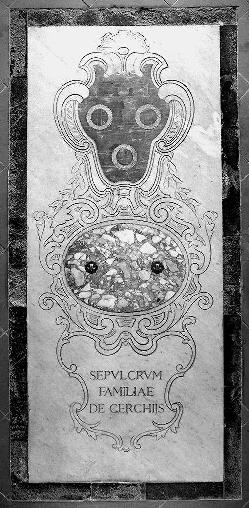 stemma gentilizio della famiglia Cerchi (lastra tombale) - bottega fiorentina (sec. XVII)