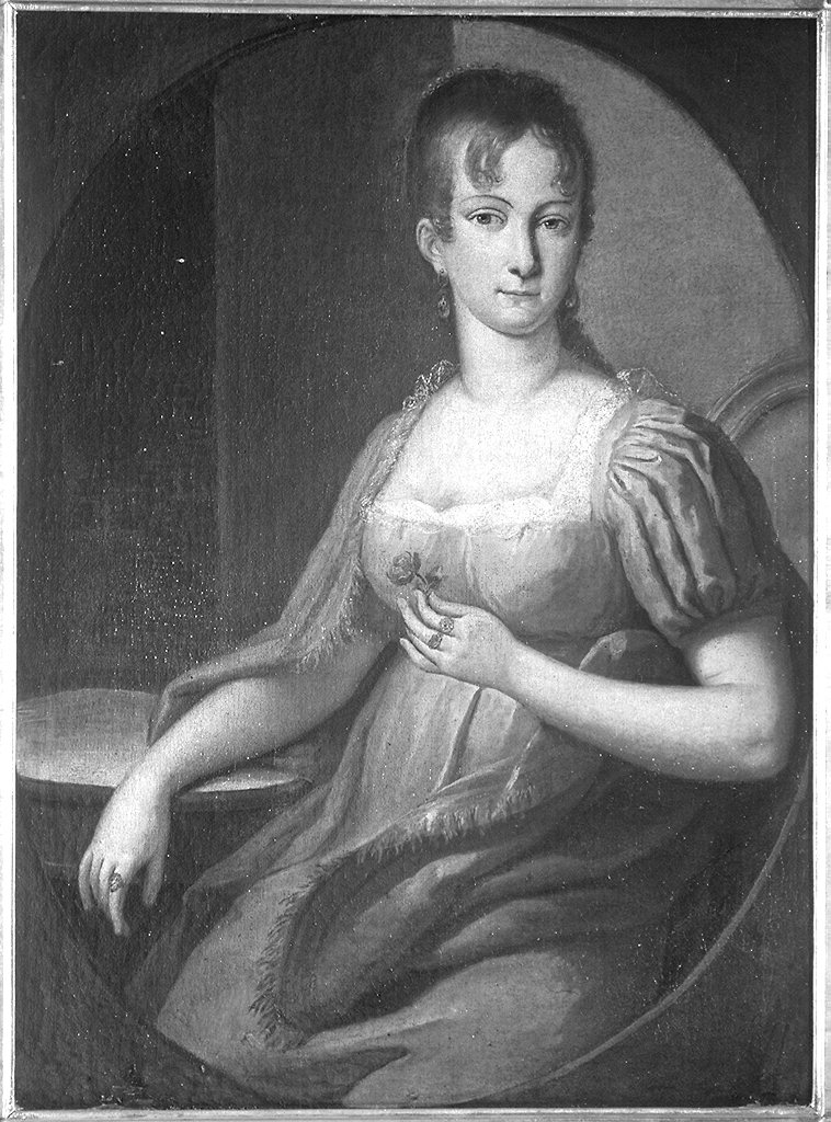 ritratto di donna (dipinto) - ambito francese (fine/inizio secc. XVIII/ XIX)