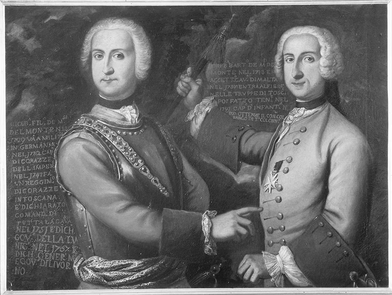 ritratto dei fratelli Giovanni Battista Filiberto e Giovanni Battista Bartolomeo Del Monte (dipinto) - ambito toscano (sec. XVIII)