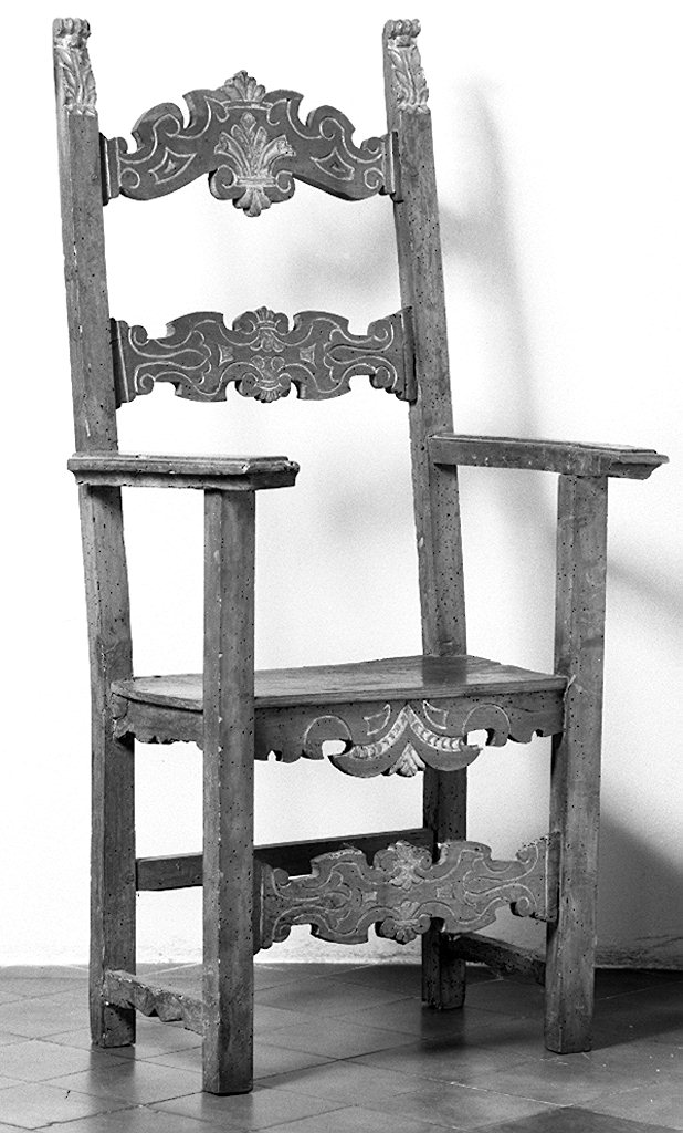 sedia - a braccioli - produzione toscana (sec. XVII)
