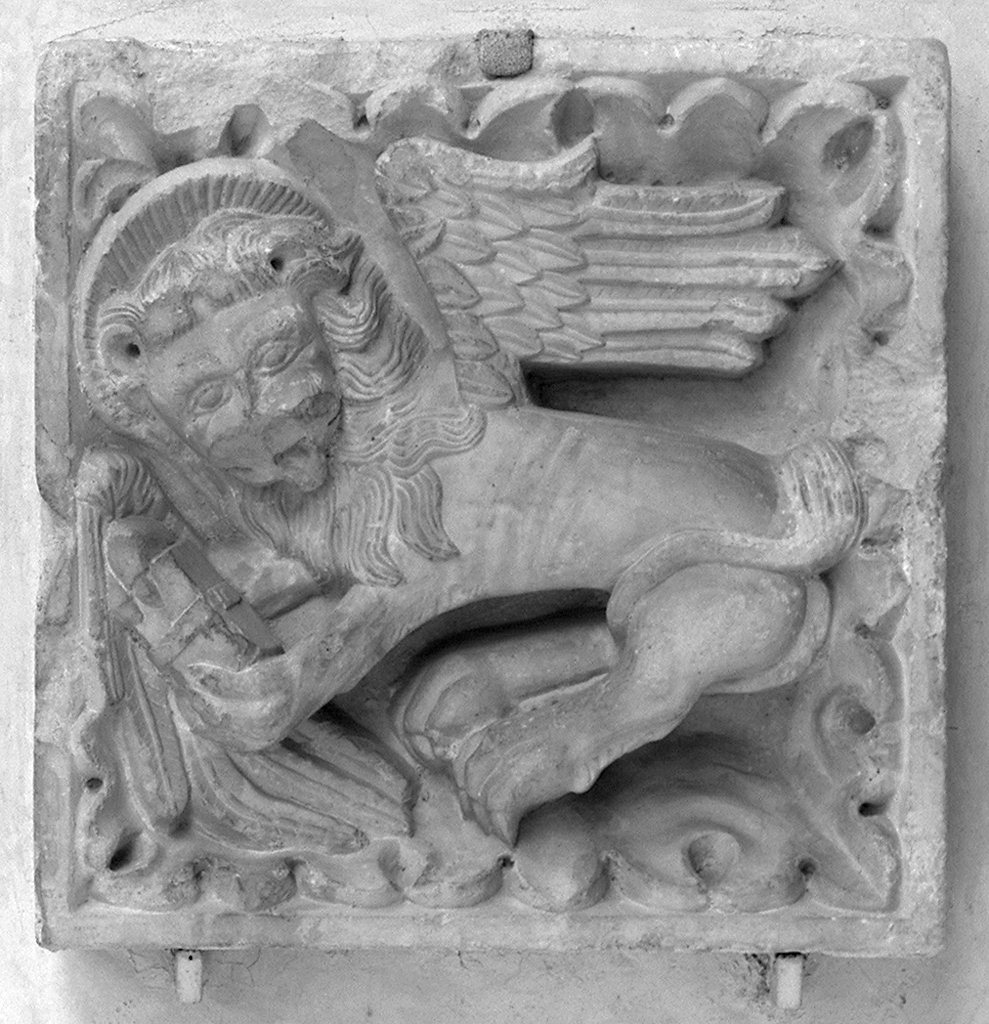 simbolo di San Marco: leone (formella) - bottega genovese (primo quarto sec. XIV)