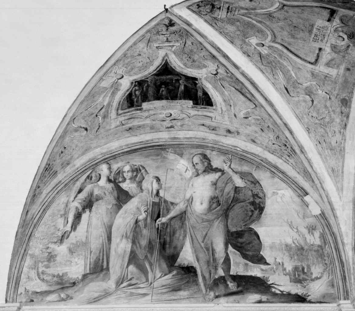 apparizione di Cristo risorto alla Madonna (dipinto, elemento d'insieme) - ambito italiano, ambito italiano (ultimo quarto sec. XVI)