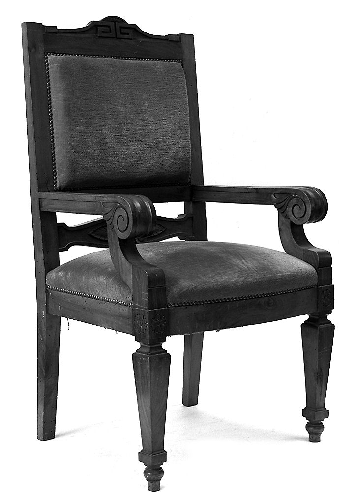 sedia - a braccioli, serie - manifattura fiorentina (sec. XIX)