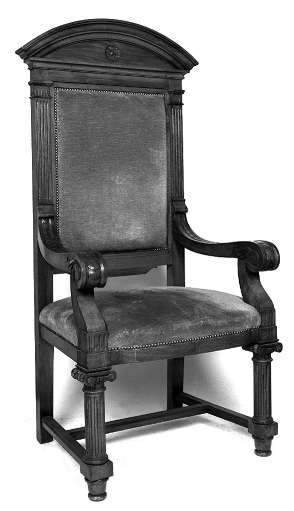 sedia - a braccioli, serie - produzione toscana (sec. XIX)