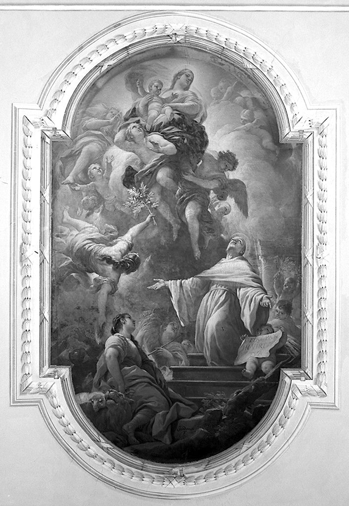 apparizione della Madonna a San Bernardo (dipinto) di Giordano Luca (sec. XVII)