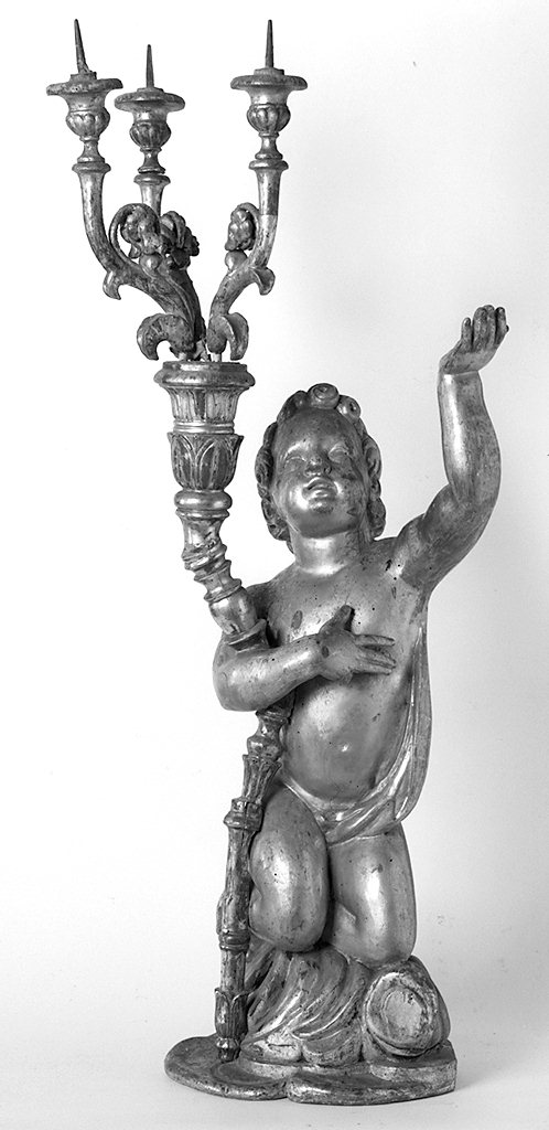 putto (candelabro - a statuetta, serie) - produzione lucchese (prima metà sec. XIX)