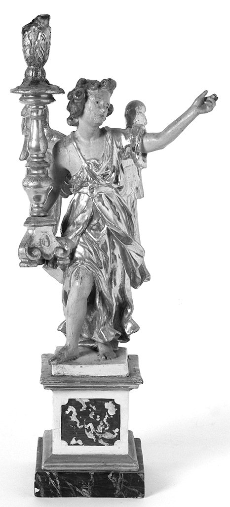 angelo reggicandelabro (candelabro - a statuetta, serie) - produzione lucchese (prima metà sec. XVIII)