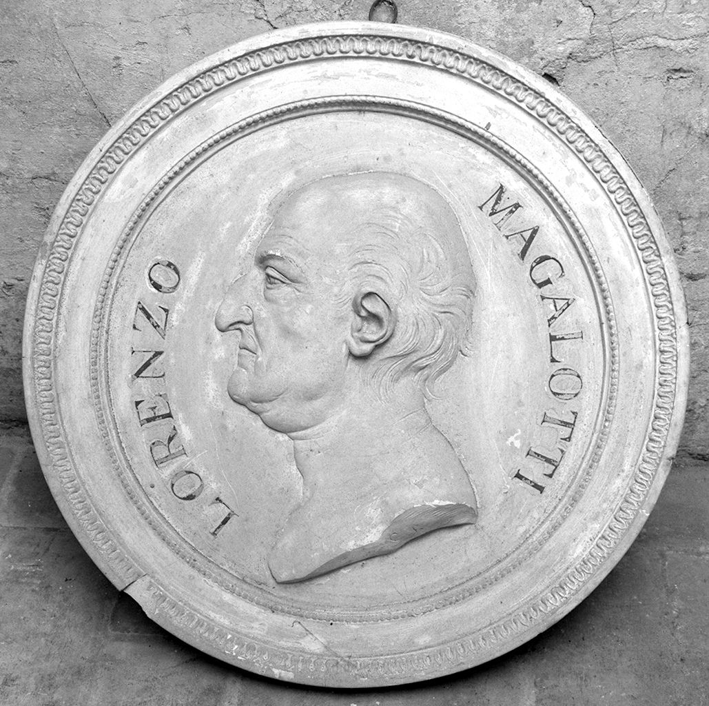 ritratto di Lorenzo Magalotti, ritratto d'uomo (rilievo) - ambito fiorentino (metà sec. XIX)