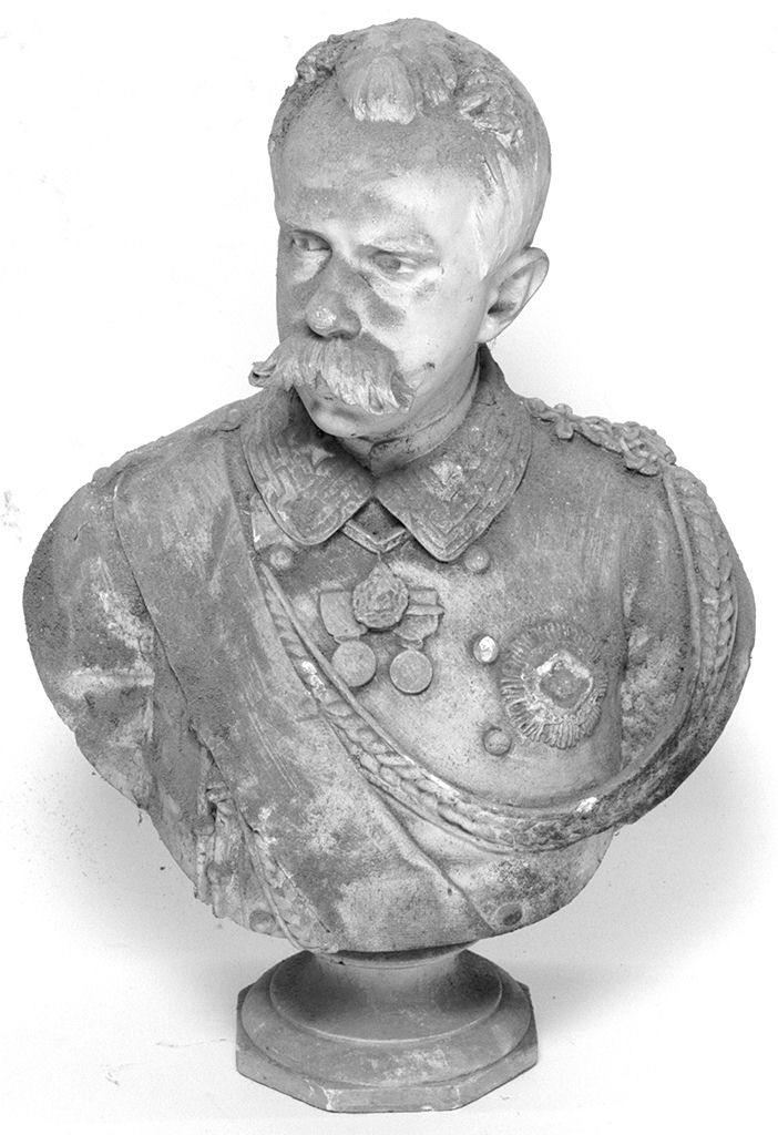 busto ritratto di Umberto I di Savoia, busto ritratto d'uomo (scultura) - ambito italiano (sec. XIX)
