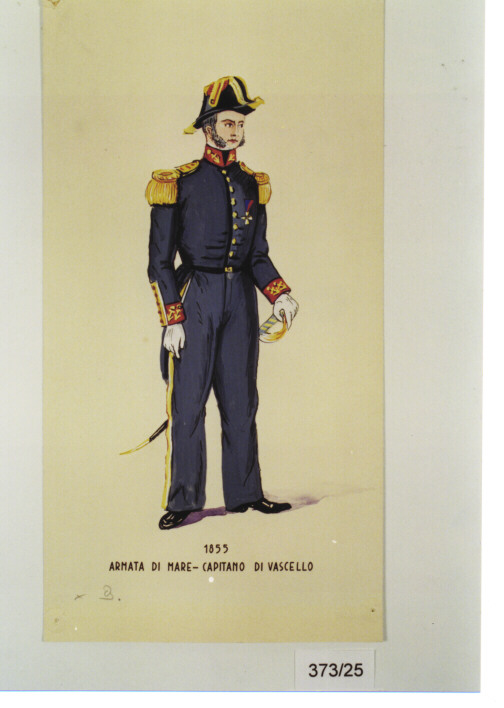 UNIFORME CAPITANO DI VASCELLO ARMATA DI MARE 1855 (DIPINTO, SERIE) (Metà SEC. XX)