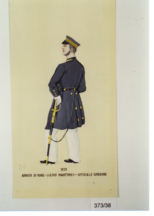 UNIFORME UFFICIALE SUPERIORE (GENIO MARITTIMO) ARMATA DI MARE 1855 (DIPINTO, SERIE) (Metà SEC. XX)