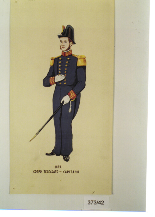 UNIFORME CAPITANO CORPO TELEGRAFICO 1855 (DIPINTO, SERIE) (Metà SEC. XX)