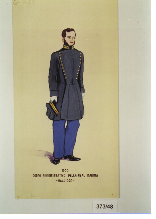 UNIFORME MAGGIORE CORPO AMMINISTRATIVO DELLA REAL MARINA 1855 (DIPINTO, SERIE) (Metà SEC. XX)